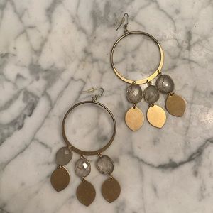 Gold hoops with crystals